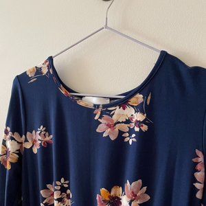 FRENCH GREY Floral Murphy Brushed Knit Dress - S